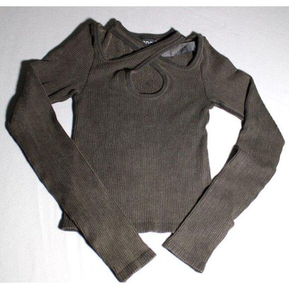 BDG Keyhole Cut-Out Acid Wash Long Sleeve Top Urban Outfitters M - Picture 3 of 7